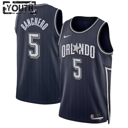 Dres Orlando Magic Paolo Banchero Nike 2023-24 City Edition Navy Swingman - Dječji